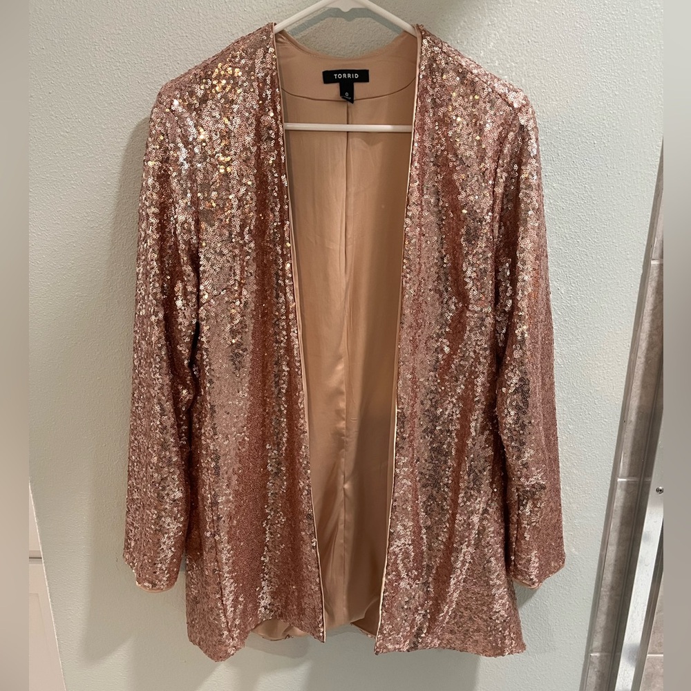 Torrid rose gold sequin jacket